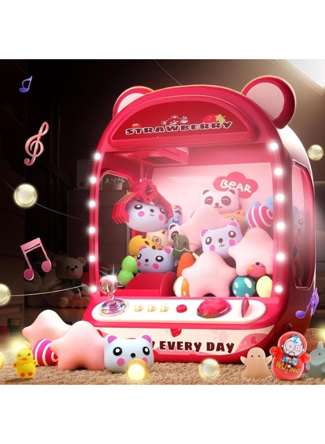 MAGIC VAULT لعبة آلة المخالب للأطفال مع صوت وأضواء – آلة بيع حلوى أوتوماتيكية، موزع جوائز يونيكورن وألعاب محشوة، تعمل بالبطارية/USB، هدايا عيد ميلاد (أحمر) - Image 1