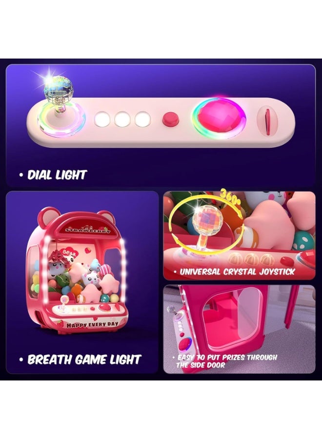 MAGIC VAULT لعبة آلة المخالب للأطفال مع صوت وأضواء – آلة بيع حلوى أوتوماتيكية، موزع جوائز يونيكورن وألعاب محشوة، تعمل بالبطارية/USB، هدايا عيد ميلاد (أحمر) - Image 4
