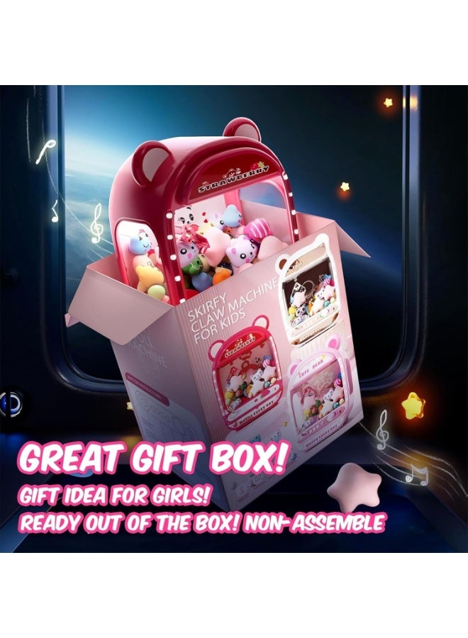 MAGIC VAULT لعبة آلة المخالب للأطفال مع صوت وأضواء – آلة بيع حلوى أوتوماتيكية، موزع جوائز يونيكورن وألعاب محشوة، تعمل بالبطارية/USB، هدايا عيد ميلاد (أحمر) - Image 3