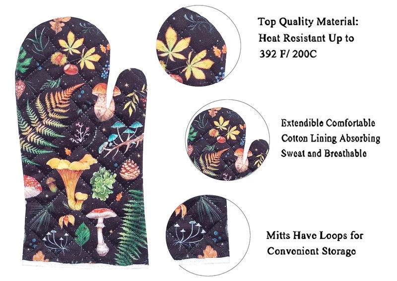 AAZEEM Oven Mitts and with Recycled Infill Silicone Non-Slip Cooking Gloves for Cooking Baking Grilling - Image 2