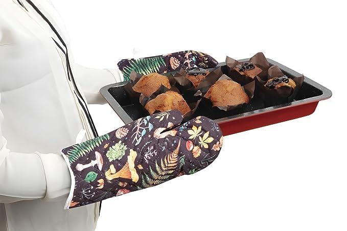 AAZEEM Oven Mitts and with Recycled Infill Silicone Non-Slip Cooking Gloves for Cooking Baking Grilling - Image 5