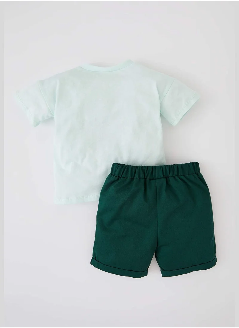 DeFacto Regular Fit Short Sleeve Cactus Print Lounge Set