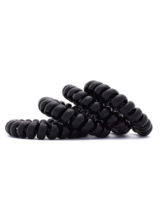 APSAMBRE-12 PCS ELASTIC Spiral Stretch Hair Bands - Rubber Band For Girls/Womens (Black) - Image 2