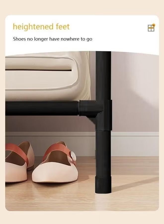 شو وو رف ملابس مع حقيبة تخزين، رف ملابس 3 في 1، أرفف غير منسوجة للأحذية، رف تخزين خزانة ملابس قائم بذاته لغرفة النوم وغرفة المعيشة والمدخل موفر للمساحة - Image 2