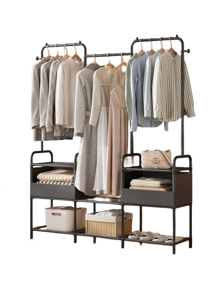 شو وو رف ملابس مع حقيبة تخزين، رف ملابس 3 في 1، أرفف غير منسوجة للأحذية، رف تخزين خزانة ملابس قائم بذاته لغرفة النوم وغرفة المعيشة والمدخل موفر للمساحة - Image 5