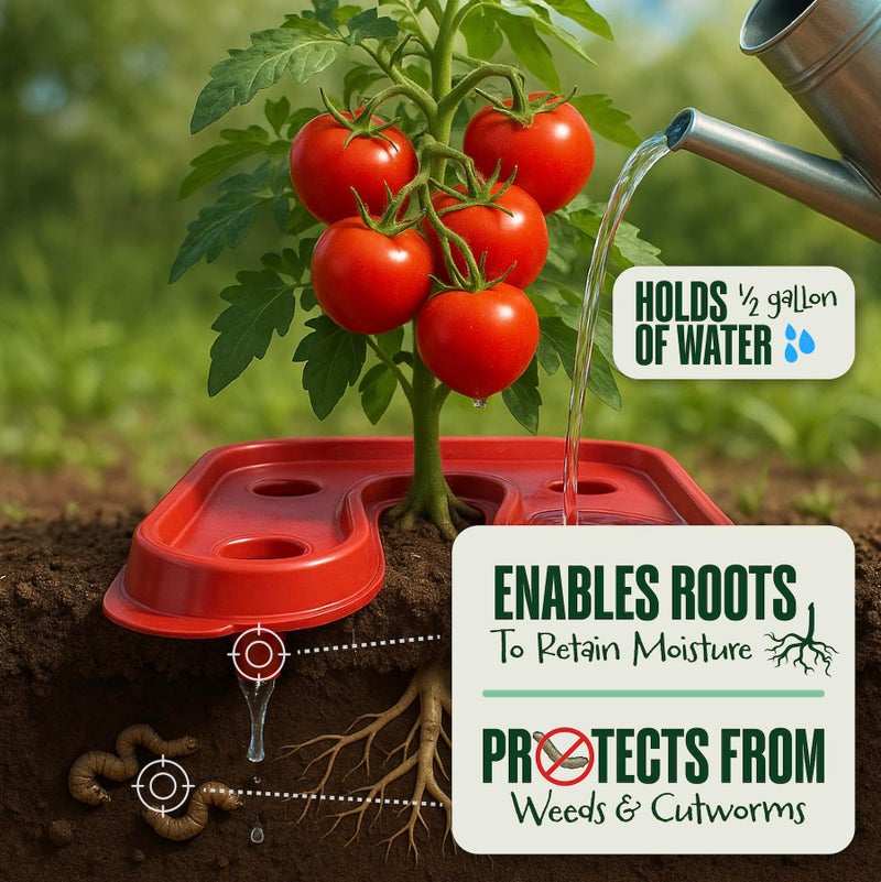 DALEN Gardeneer Tomato Tray Super Boost â€“ Increases Tomato Plant Yield up to 40% â€“ Easy to Install â€“ 12" Wide x 12" deep x 3.5" high â€“ Pack of 3 - Image 4