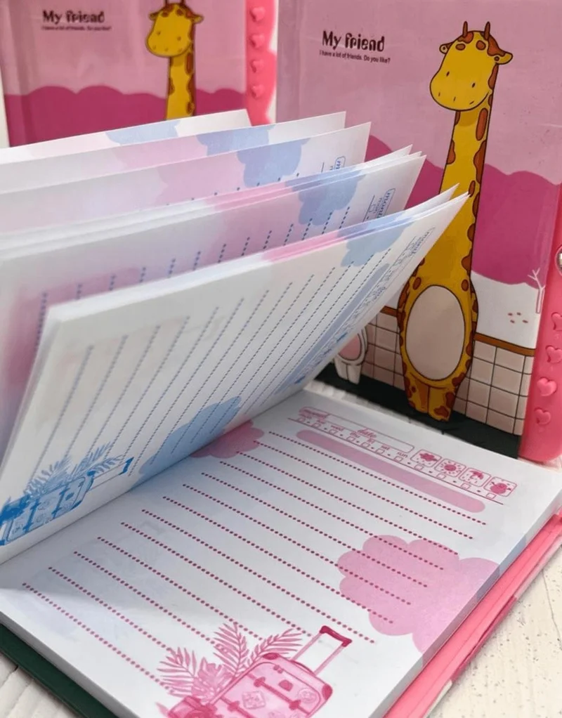 كاغيت جيمي دوكان Paper Ship Shop Cute Giraffe Patterned Encrypted Special Design Notebook / Notebook / Agenda / Bullet Journal