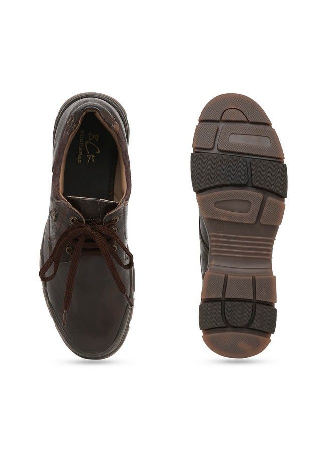 BUCKAROO - Buckaroo Anaiya Genuine Leather Brown Casual Shoes for Mens: Size UK 9 - Image 1