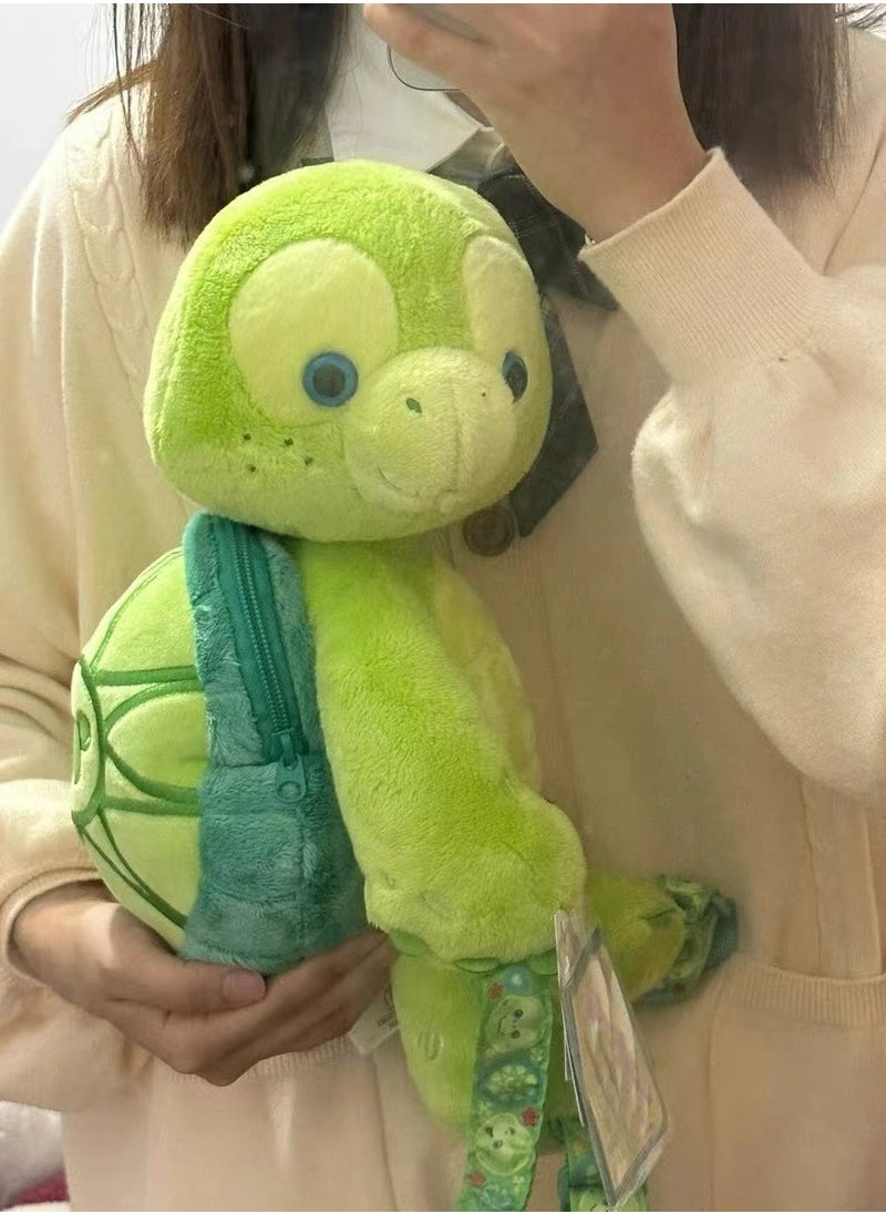 Cartoon Plush Little Turtle Backpack-Adorable plush turtle-shaped backpack from Olo Mi La, perfect as a gift for children or friends.  - Image 2