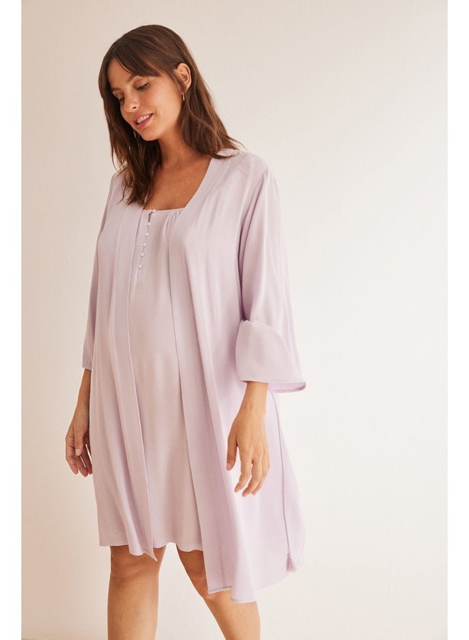 women'secret Lilac maternity robe - Image 1
