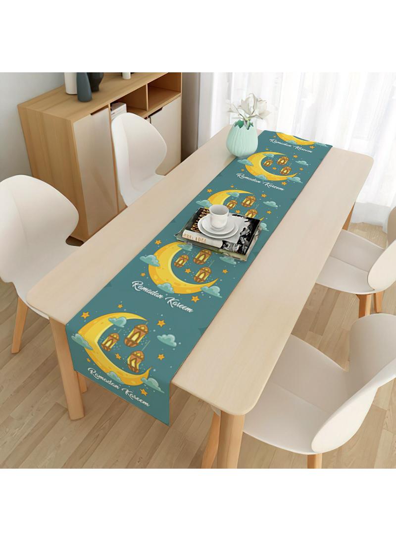 عام عيد مبارك مائدة طعام راية نادلة مائدة طعام رمضان كريم مائدة طعام زخرفة مجموعة عشاء - Image 1