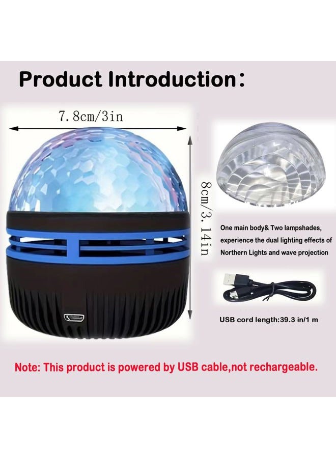 Gutsyluv 2 in 1 Northern Lights and Ocean Wave Projector, Light Projector with 14 Light Effects,USB Recharge RGB Colorful Night Light for Bedroom Home Decor Birthday Christmas Gifts - Image 3