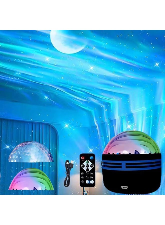 Gutsyluv 2 in 1 Northern Lights and Ocean Wave Projector, Light Projector with 14 Light Effects,USB Recharge RGB Colorful Night Light for Bedroom Home Decor Birthday Christmas Gifts - Image 1