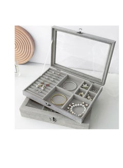 Generic Velvet Accessory Organizer Elegance and order in one piece High quality material B (Grey)  - Image 1
