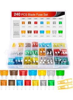 PROMASS promass - 50018R 240Pcs Standard And Mini Blade Fuses Set,5A 7.5A 10A 15A 20A 25A 30A Atc Apr Ato Ats Standard And Atm Apm Mini Automotive Blade Fuse Assortment Kit,2 Years Warranty  - Image 1