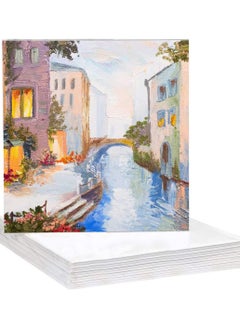 SYOSI 10Pack Mini Canvas Panel 10x10cm Stretched Canvas Boards Square Small Art Board for Oil Paint Blank 3.94"  - Image 1