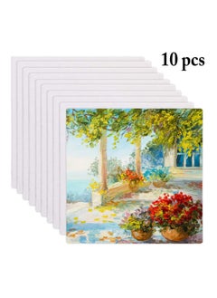 SYOSI 10Pack Mini Canvas Panel 10x10cm Stretched Canvas Boards Square Small Art Board for Oil Paint Blank 3.94"  - Image 2