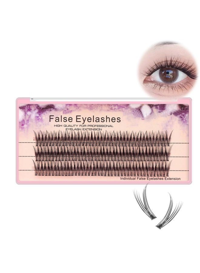 Bodermincer Scala Fish Tail Design 120pcs Thickness 0.1mm C Curl 12 Root Women Lady Individual Black False Eyelash Cluster Eye Lashes Extension Tools (10mm) - Image 1
