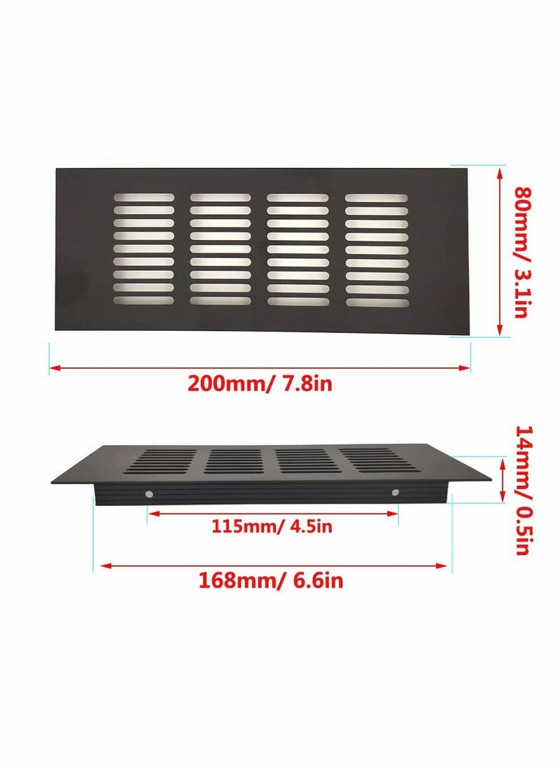 Y&D - Air Vent Grille Cover, 200 mm Cover Cupboard Vents Fridge Louvred Wall for Wardrobe Ventilation - Image 1