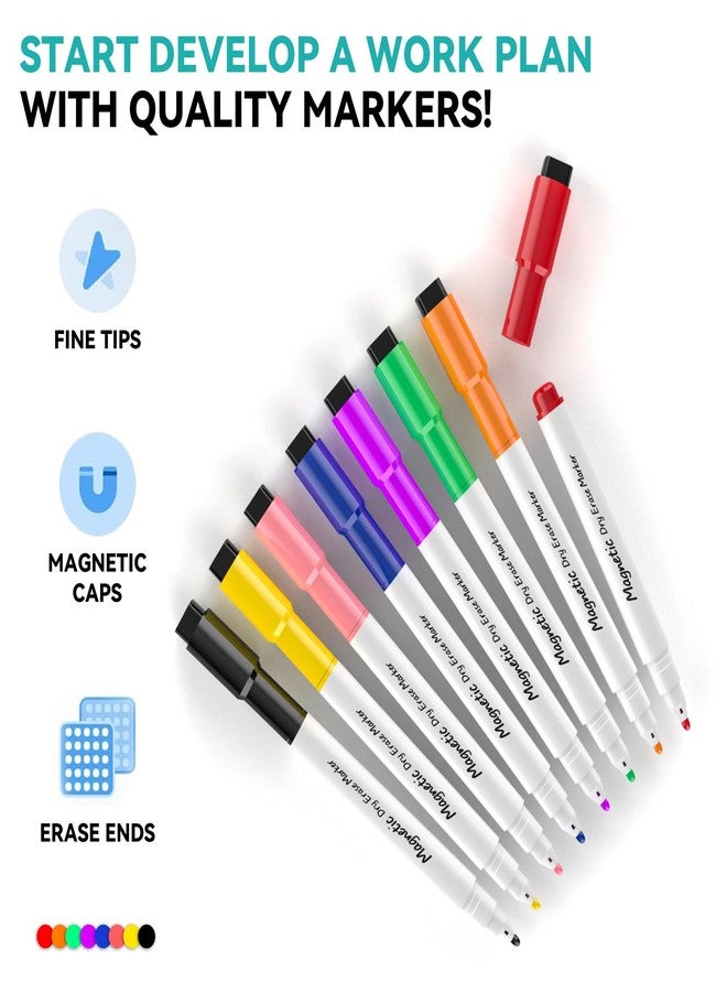 Cazeyoo Dry Erase White Board, Cazeyoo Magnetic Desktop Whiteboard 16 x 12inch with Stand, 10 Markers, 4 Magnets and 1 Eraser, Portable Double-Sided White Board for Kids Drawing, Office, Home, School - Black - Image 5