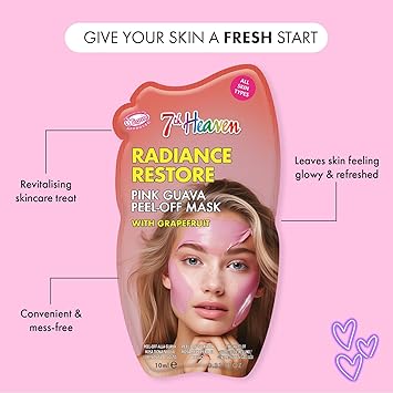 7th Heaven Pink Guava Peel Off Face Mask with Grapefruit Radiance Restore Cleansing and Vegan Peel Off Mask Genuine 7th Heaven Face Masks Skincare - Image 2