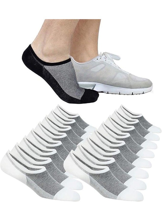 DUNISO 8 Pairs Men's Ankle Athletic Socks,Non-Slip No Show Socks,Low Cut Ankle Sock,Men Short Socks Casual Cotton Sports Socks - Image 1