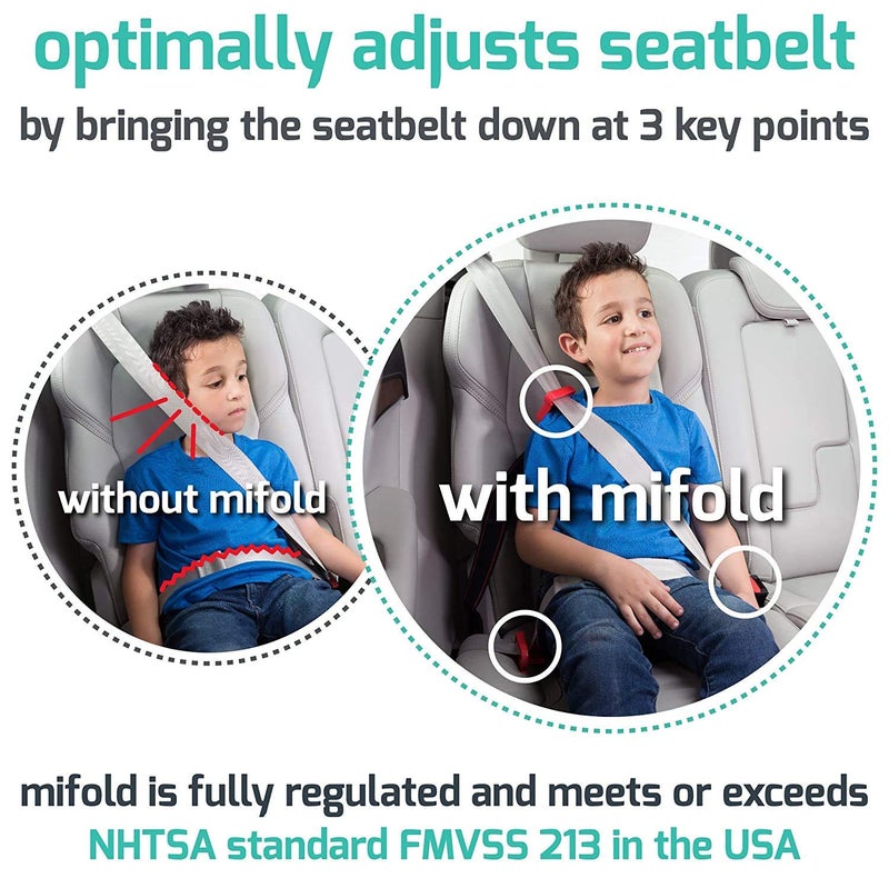 mifold New Mifold Comfort Grab-and-go Car Backless Booster Seat-Compact and Portable for Every Day, Carpooling, Travel, Charcoal Grey - Image 5