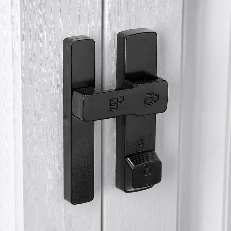 INIRET Black 180 Degree Barn Door Lock,Flip Gate Latches Hardware,Zinc Alloy Door Lock,Protect Privacy,for Barn Door,Cabinets,Windows,Garden,Bathroom - Image 4