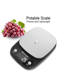 Generic Digital Kitchen Scales 1g/10kg , Electronic Kitchen Scales for baking & food , Multifunctional High Precision For Home Use Large LCD Screen , Stainless Steel Panel, Slim Body Small Household Gram Scale - black  - Image 5