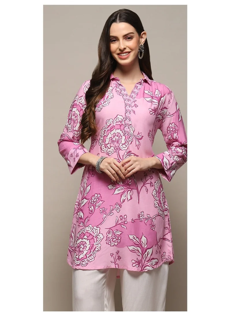 Biba Lilac Lilac Rayon Straight Kurta for Women | Best Price UAE