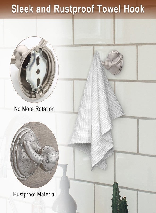FILTA Brushed Nickel Bathroom Hardware Set - 4 Piece Towel Holder Set with 18 or 24 Inch Towel Bar - Image 3