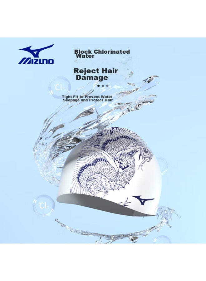 Mizuno Swimming Cap For Men And Women, Large Size For Long Hair, Non-binding, Waterproof, Ear-protecting Silicone Cap, Training Equipment, 1s11 Celadon - Image 2