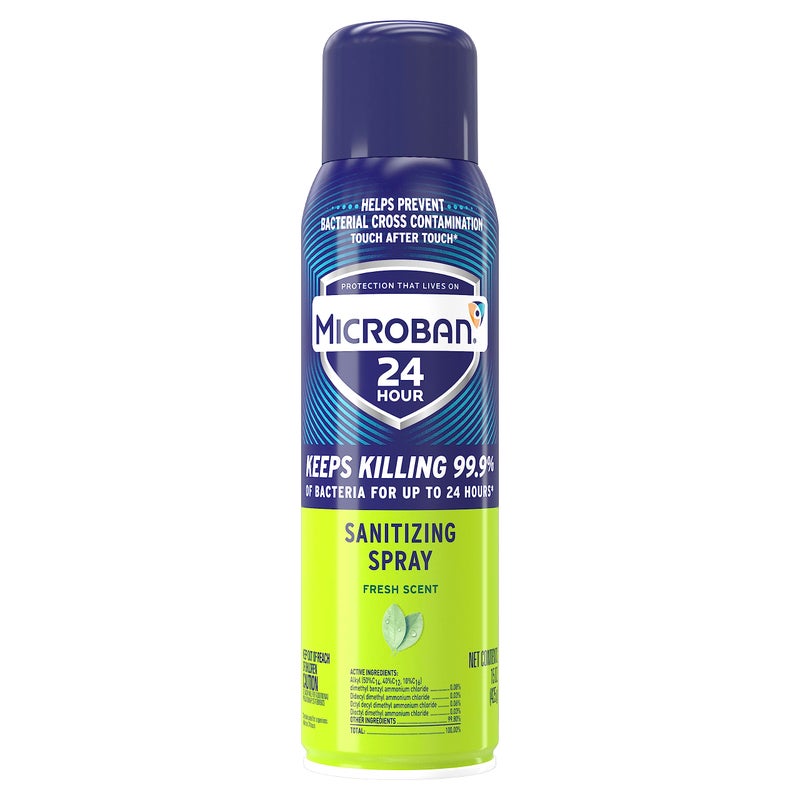 Microban 24 Hour Disinfectant Sanitizing Spray, Fresh Scent, 15oz - Image 1