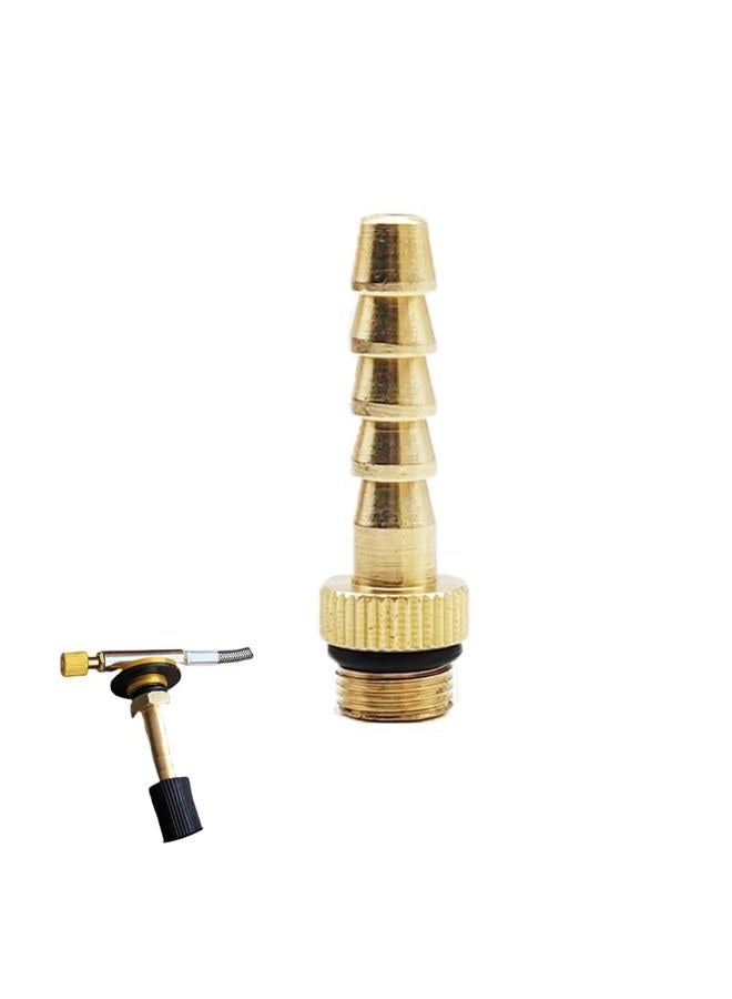 SquEqu Camping Stove Hose Adapter with Barb Fitting Connector for Gas Extension Braided Hose EN417 Lindal Valve Propane Butane Isobutane Canister Tank Portable Camping Stoves Backpacking Grill Stove - Image 1
