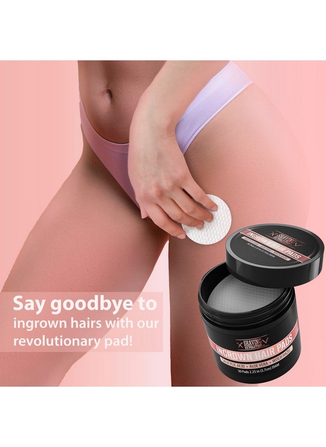 Viking Revolution Ingrown Hair Padsremover Aha Treatment For Bikini Area Exfoliator After Shave Women With Aloe Vera Witch Hazel And Salicylic Acid (30 Pads)  - Image 3