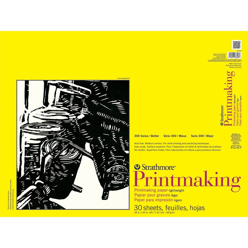 Strathmore 300 Series Lightweight Printmaking Pad, 18 by 24", 30 Sheets - Image 2