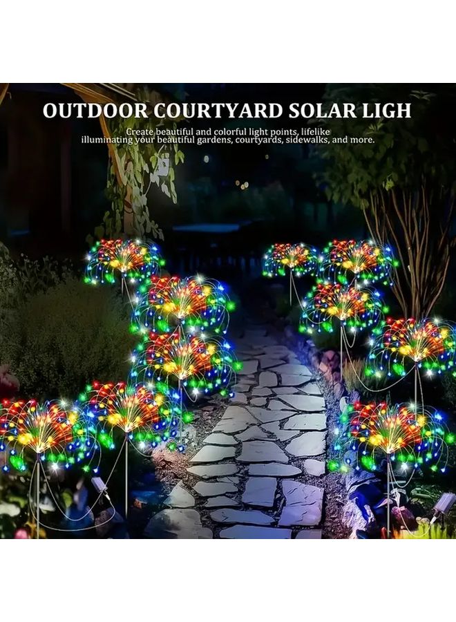 400 مصباح LED، 5 قطع، أضواء عرض الألعاب النارية الشمسية على شكل نجمة، أضواء المناظر الطبيعية للحدائق الخارجية والساحات، ديكور ذكي مع مستشعر ضوئي و8 أوضاع إضاءة - Image 4