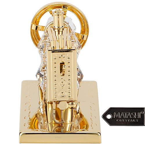 Matashi Valentine's Day Gift for Women, Mom - 24K Gold Plated Crystal Studded Sewing Machine Ornament - Elegant Tabletop Showpiece for Home Décor for Friends, Family, Daughter, Grandma - Image 3