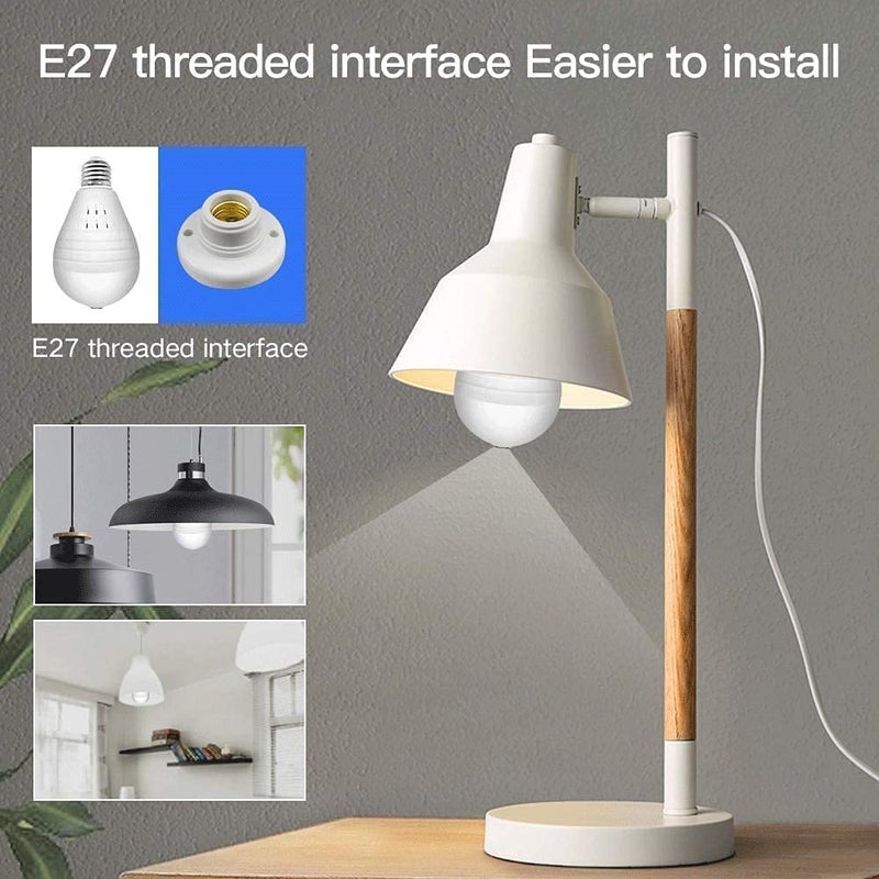 Paroxysm Paroxysm WiFi Full Ultra HD 1080P CCTV Smart Security IP Hidden Camera Led Bulb with Holder Light Vision Spy Indoor Wireless Camera Bulb Camera  - Image 4