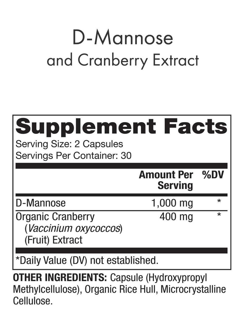Dr. Mercola - D-Mannose And Cranberry Extract, 60 Capsules - Image 1