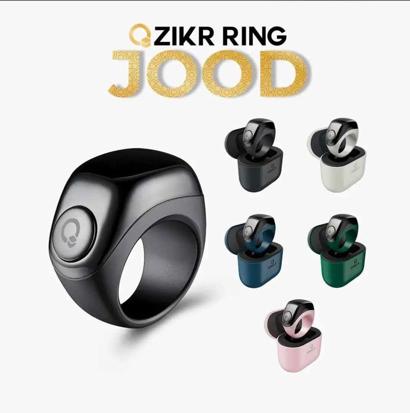 YU WELL iQibla Zikr Jood Smart Ring Tasbih Counting With 3 Compatible Sizes(18mm/ 20mm/ 22mm) | 2-5 Prayer Reminder | 3 Tasbih Reminder | BT Connectivity | Smart Qibla Life App (Blue) - Image 2