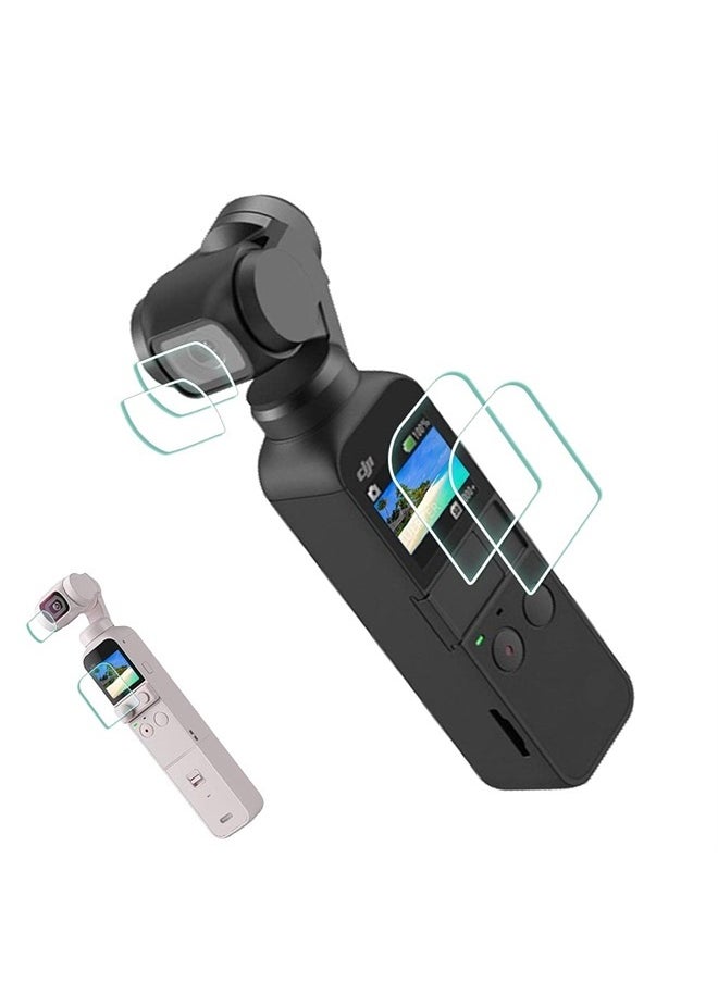 ULBTER Lens Screen Protector for DJI Osmo Pocket 2 / Pocket 1 [2+2Pack] Black White Osmo Pocket II 0.3mm 9H Hardness Tempered Glass Cover Anti-Scrach Anti-Fingerprint Anti-Bubble  - Image 1