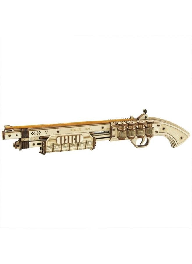 Robotime Wooden Rubber Band Gun Model Kits 3D Puzzle Brain Teaser Toys Unique Gifts For Kids & Adults (Terminator M870)  - Image 2