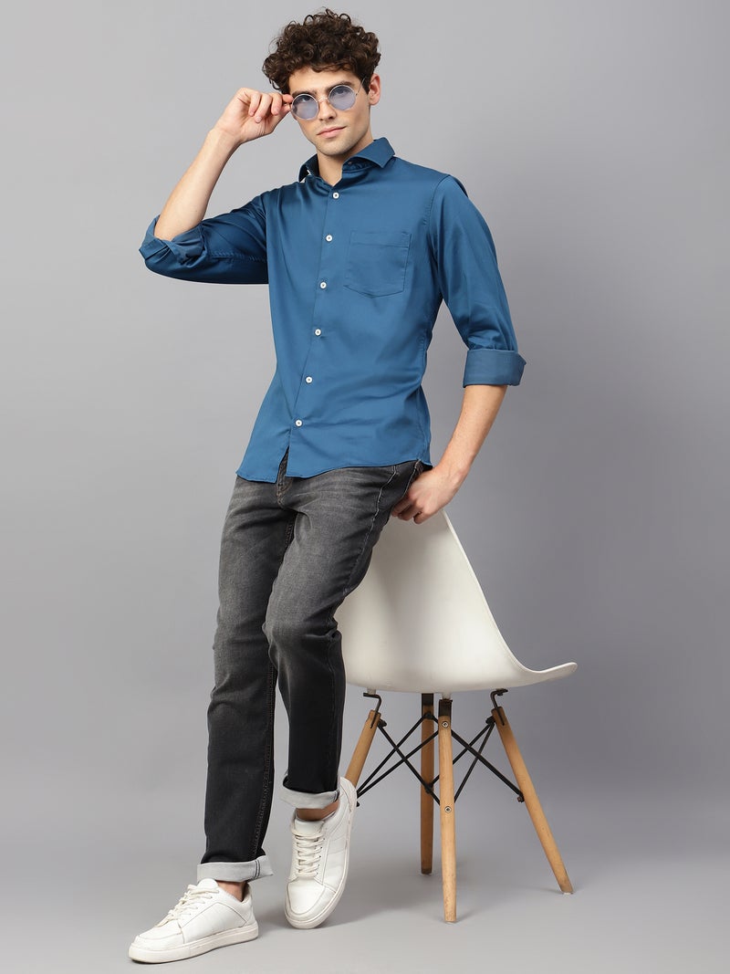 AMSWAN DOGGER BLUE CASUAL SHIRT FOR MEN - Image 2