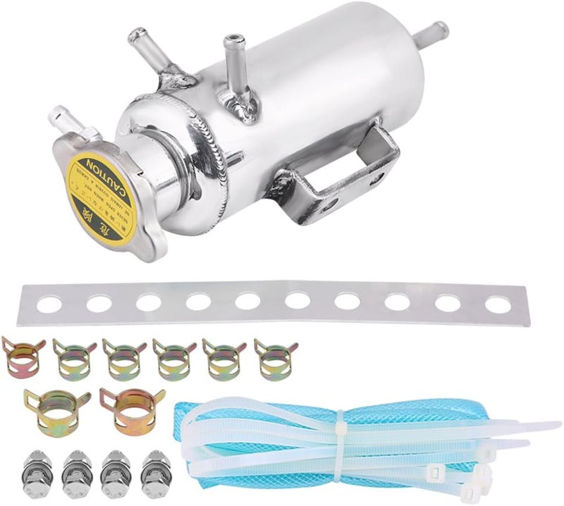 350ml Aluminum Overflow Catch Tank, Universal Coolant Reservoir Kit for Car SUV, High Performance Coolant Tank with Pre - Welded Bracket, Aluminum Construction for D - Image 2