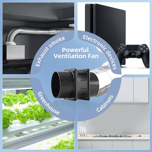 AMCHIXIN 3.15” 12V DC Small Exhaust Duct Fan with Speed Control and 2-Pack 3" Square to Round Duct Flanges for Solder Fume Extractor, Laser Engraver, 3D Printer, Soldering Smoke and DIY Cooling - Image 5