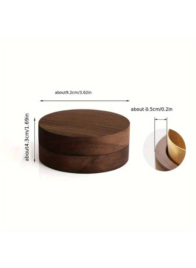 Solid Wood Ashtray With Silvery Lid Anti Spill Stainless Steel Interior For Home Office Outdoor - Image 3