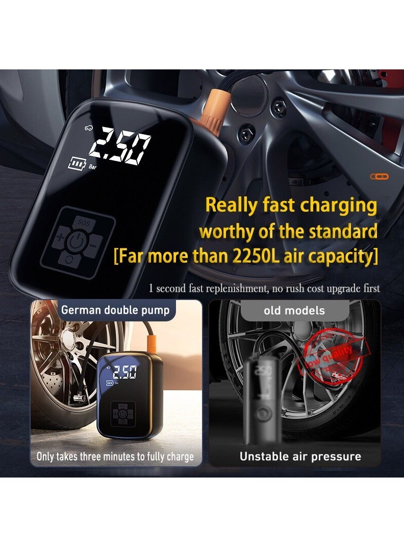 مضخة نفخ الإطارات الكهربائية لضاغط الهواء للسيارة اللاسلكية للدراجات النارية والقوارب وكرات إطارات السيارات - Image 4