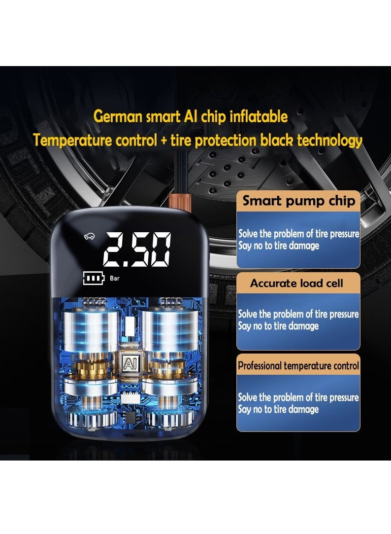 مضخة نفخ الإطارات الكهربائية لضاغط الهواء للسيارة اللاسلكية للدراجات النارية والقوارب وكرات إطارات السيارات - Image 5