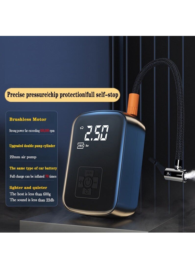 مضخة نفخ الإطارات الكهربائية لضاغط الهواء للسيارة اللاسلكية للدراجات النارية والقوارب وكرات إطارات السيارات - Image 3